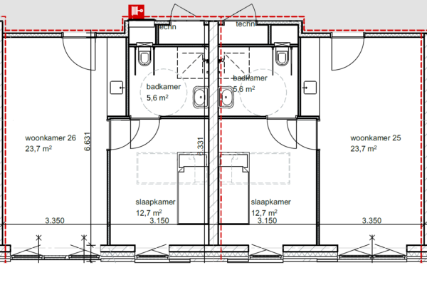 2-kamer appartement eerste verdieping